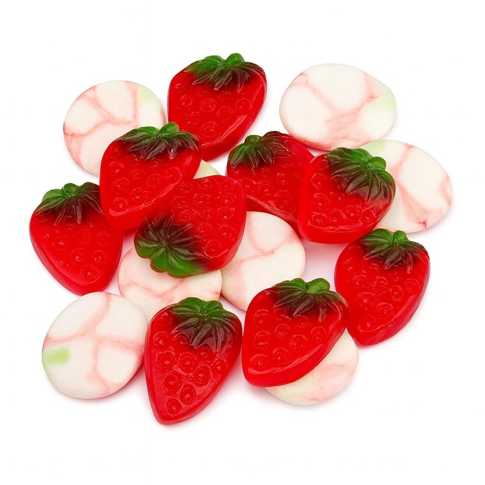 Bayside Candy Strawberries with Cream Gummies – Strawberry-Shaped Gummies