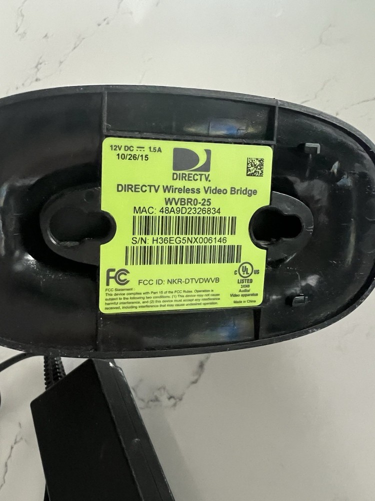 Direct TV Wireless Video Bridge WVBR0-25
