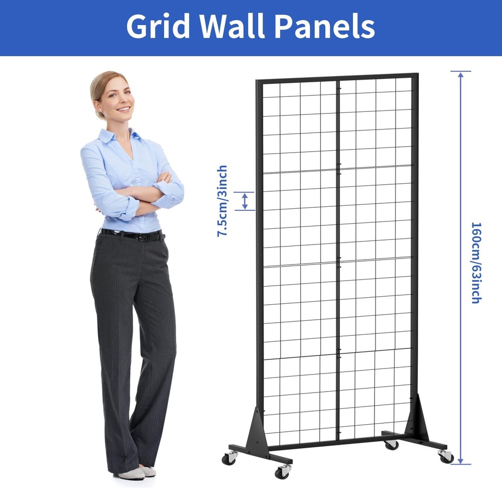 2'x5.5' Ft Gridwall Panel Display Stands Heavy Duty Floor Standing Retail Dis...