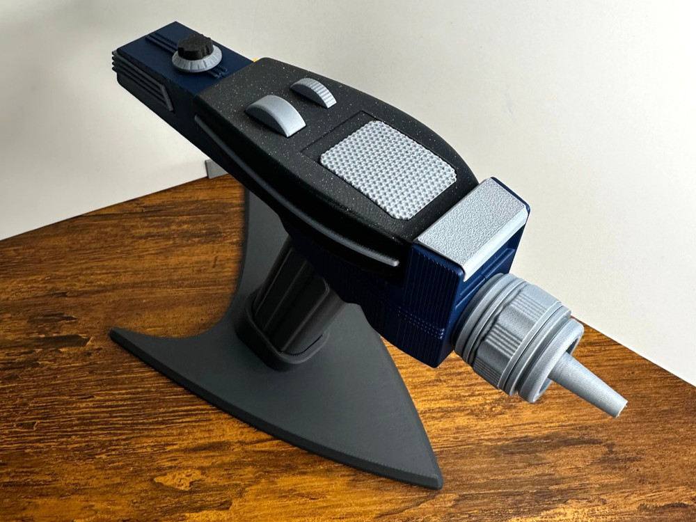 Star Trek Type II Phaser 3D Printed Prop Replica w/ Stand & Removable Type I