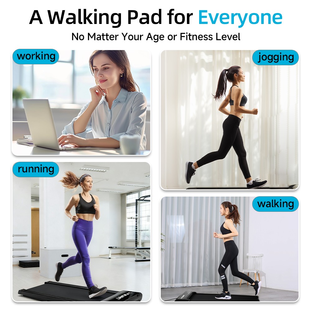 Treadmill Walking Pad Under Desk Quiet 220 LBS Capacity Portable with Remote