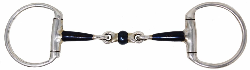 SS Eggbutt  Mouth 3-Piece Sweet Iron Dog Bone Snaffle Bit w/ Roller 35645