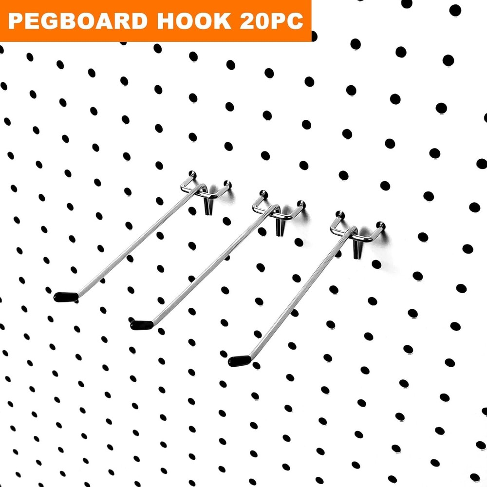 Pegboard Hooks Pegboard Accessories,6 inch,Pegboard Organizer Kit for Garage ...