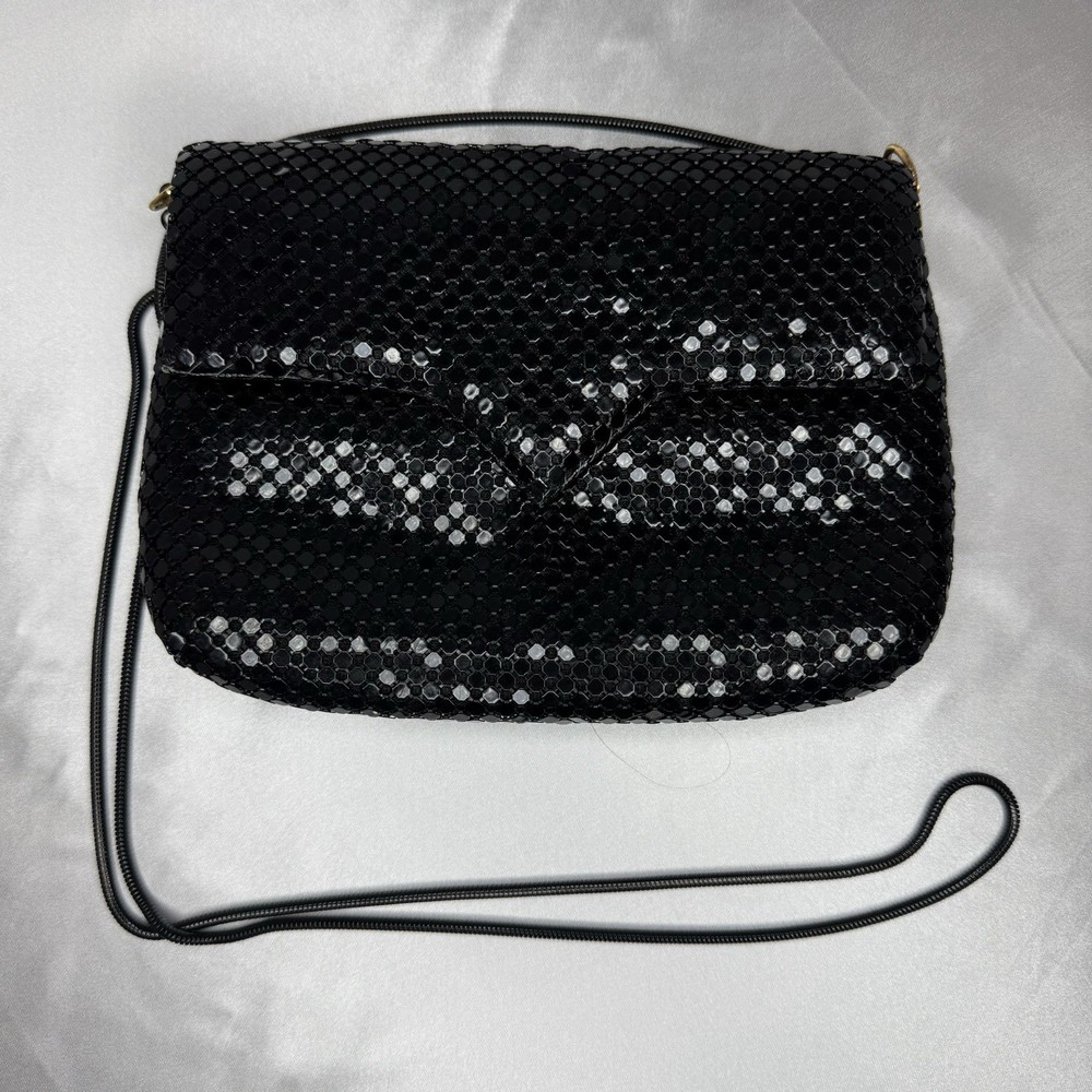 BlackMesh Evening Shoulder Handbag Purse Clutch With Rope Strap Classy