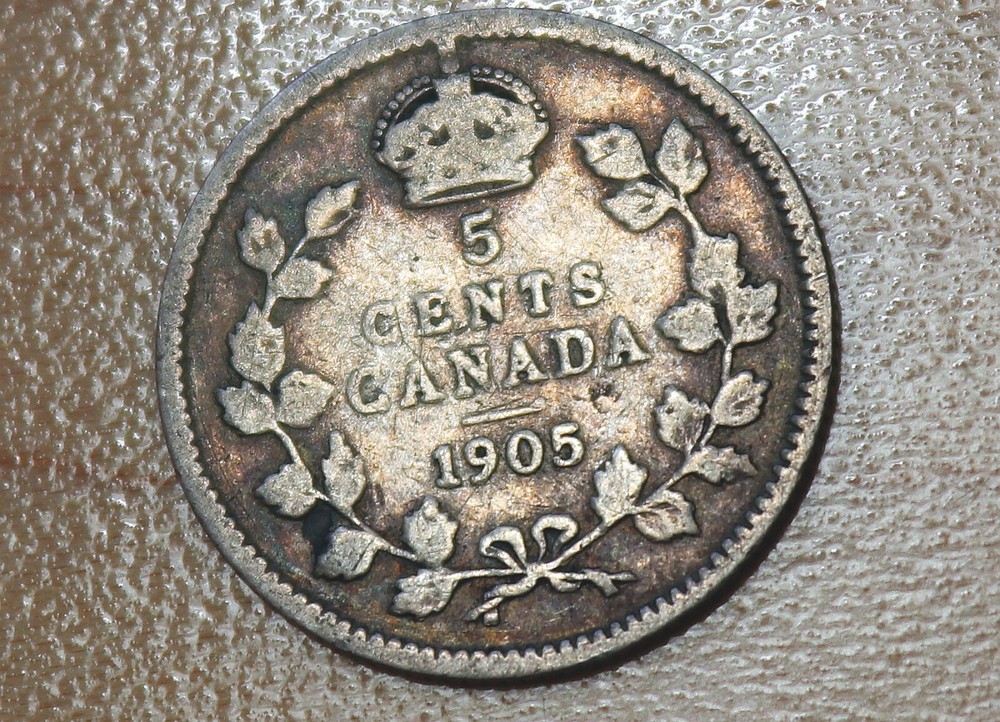 1905 Canada 5 Cents Silver