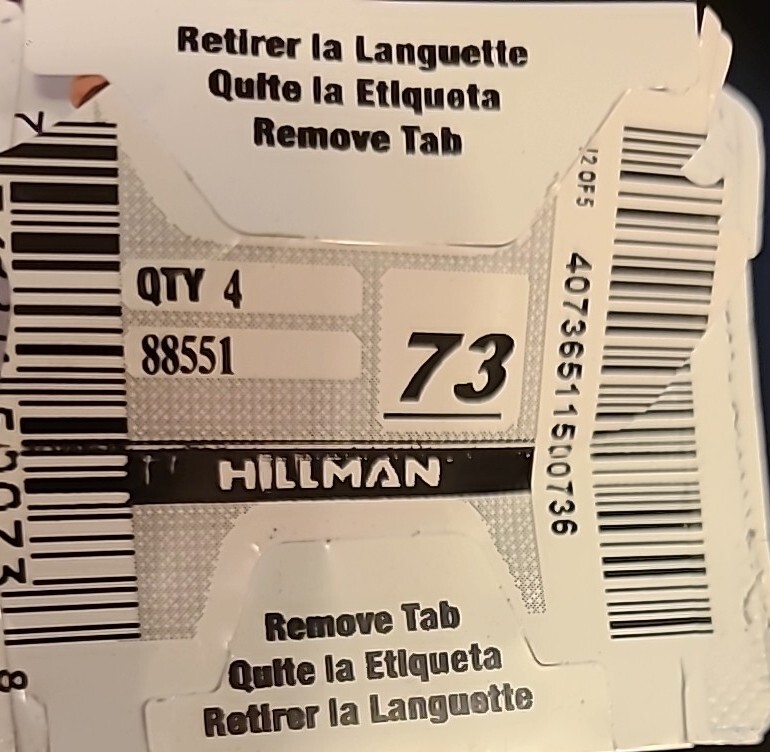 (4 Pack) Hilman 88551 Blank Key #73