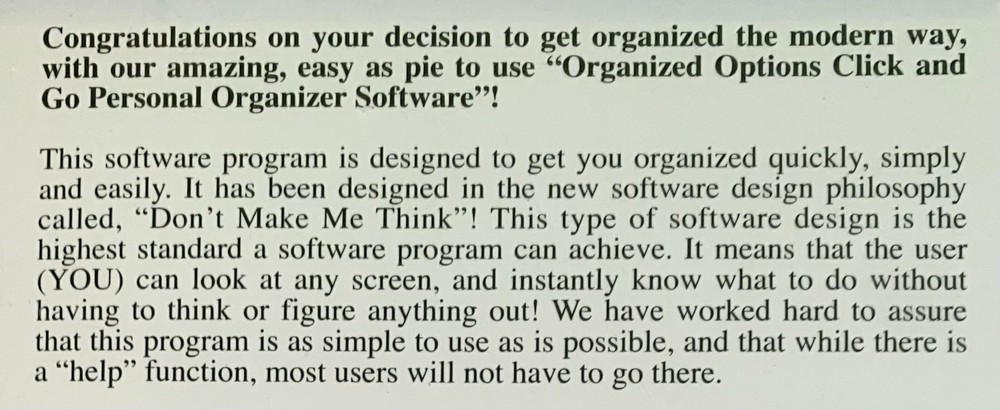 Organized Options Click N Go CD ROM Home Organizer 2002