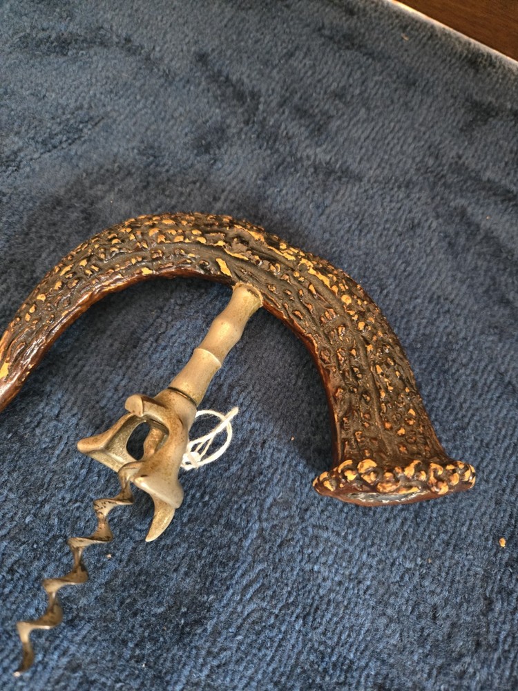 Antique Stag Antler Horn Handle Bar Direct Pull Corkscrew