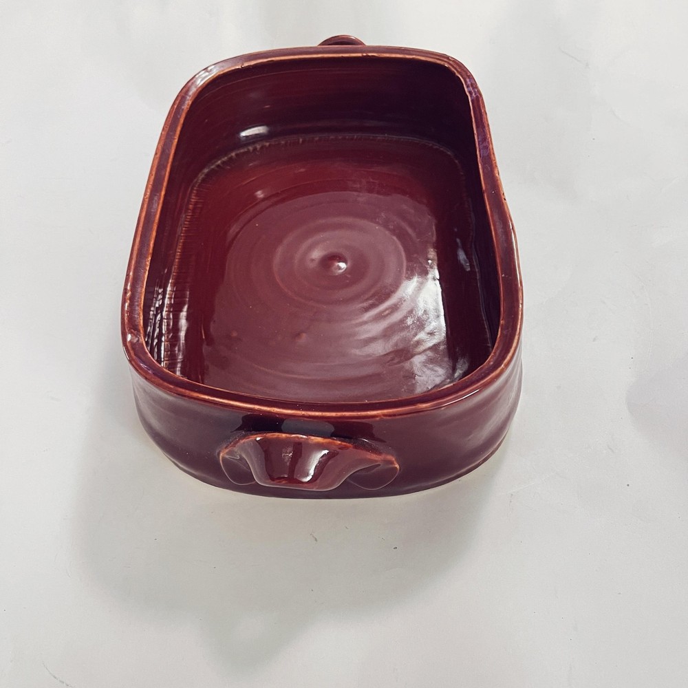 Handmade Rectangular Ceramic Baking Dish 10x7 Red Pottery Ovenware Rustic