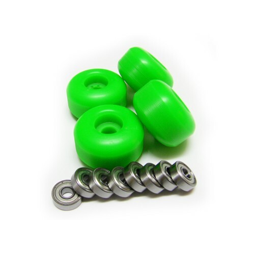 Blank Skateboard Wheels + ABEC 9 Bearings 52mm GREEN