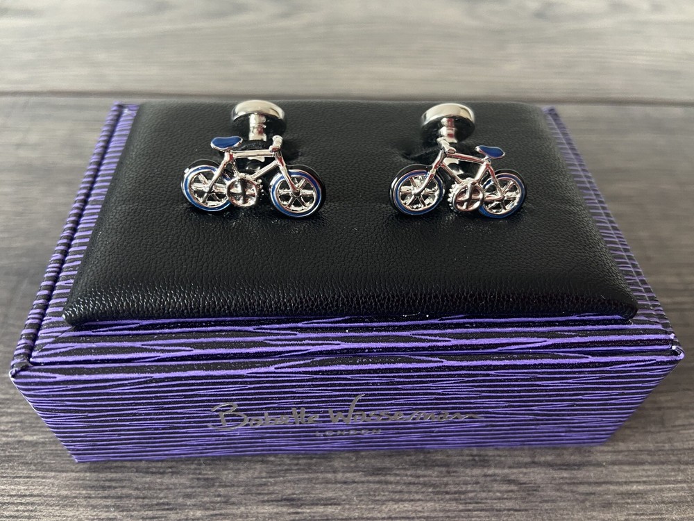 BABETTE WASSERMAN BICYCLE CUFFLINKS RETAIL £105 BNWT