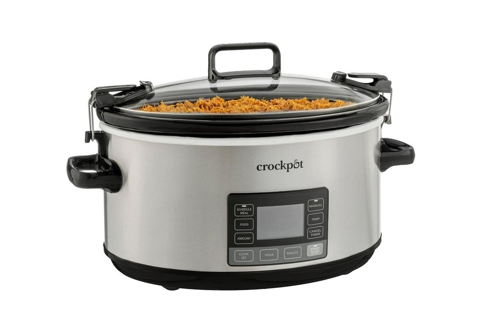 Crock-Pot 7-Quart Slow Cooker, Portable Programmable with Timer, Locking Lid,...