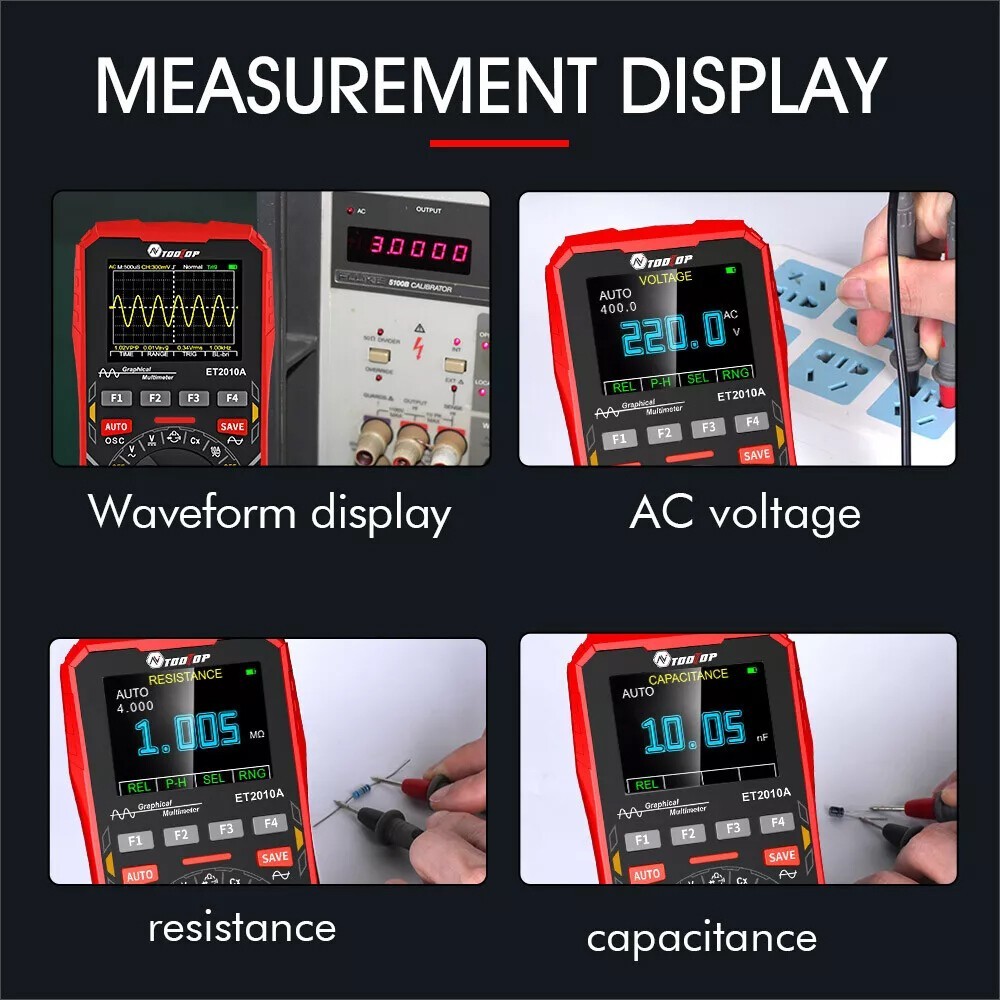 2in1 Oscilloscope Multimeter Digital Display Handheld Oscope Meter 1Mhz E3I8 d9k