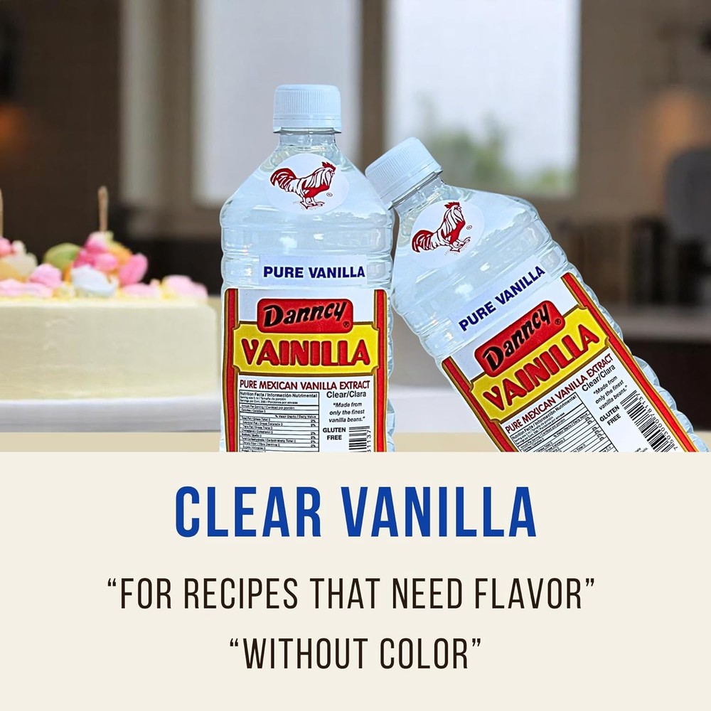Danncy Vanilla Clear 33.8 fl oz (1L) 2 pack - Authentic Mexican Vanilla...