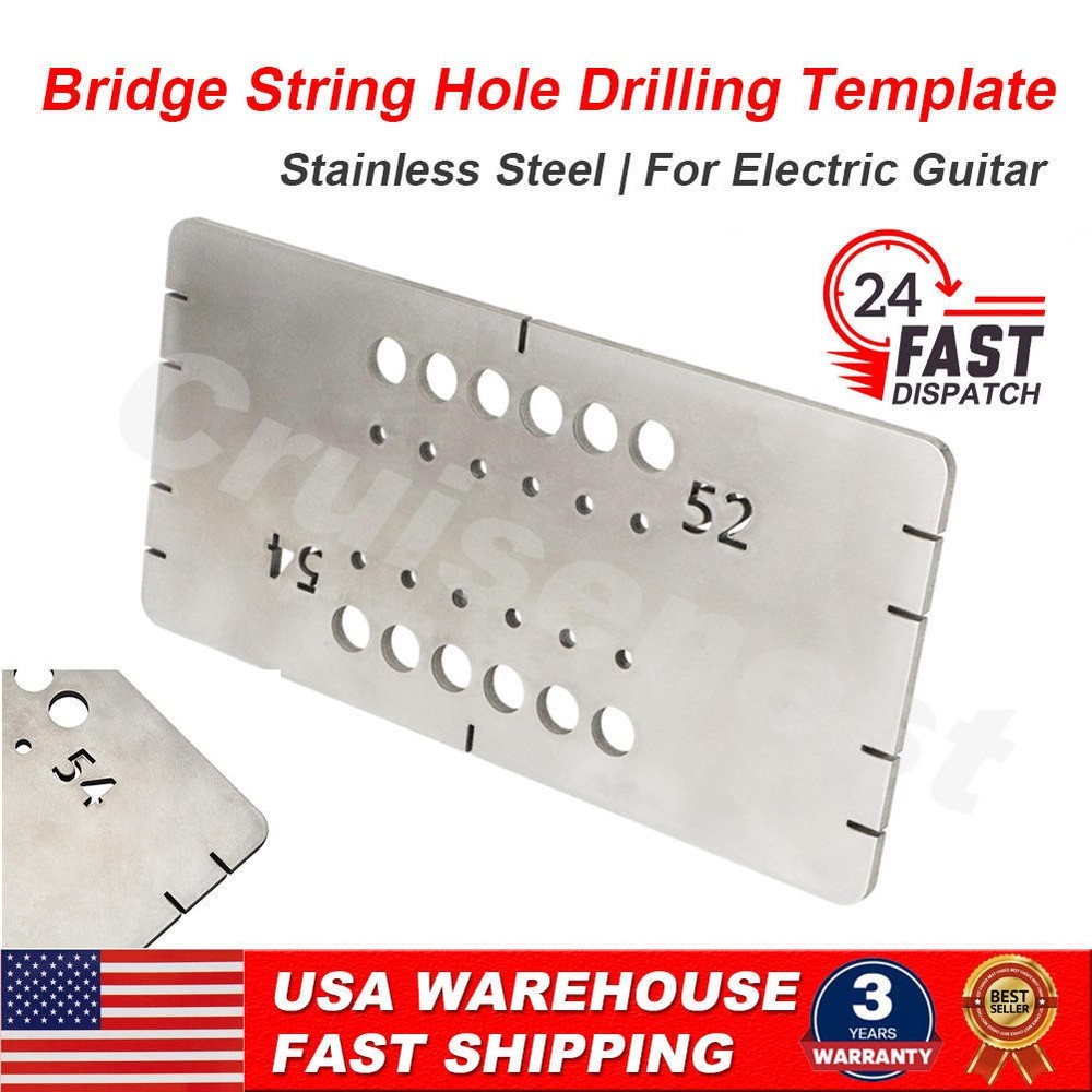 US For Guitar String Through Drilling & Fitting Ferrules Drilling Guide Template