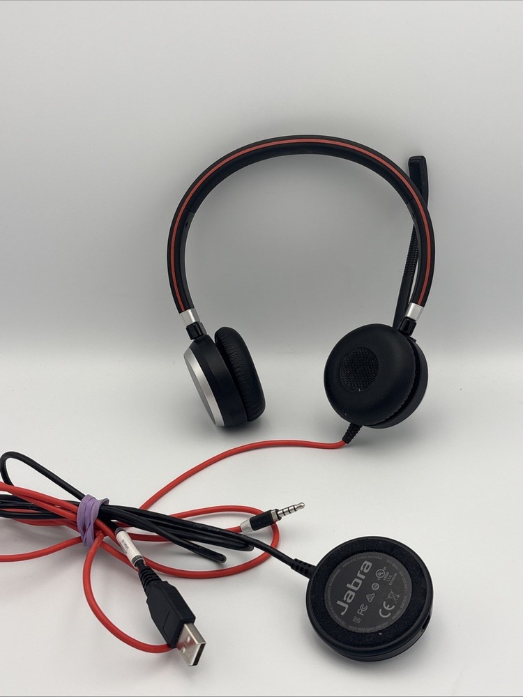 Jabra Evolve 40 Stereo Wired Headset HSC017 With ENC010 USB Controller