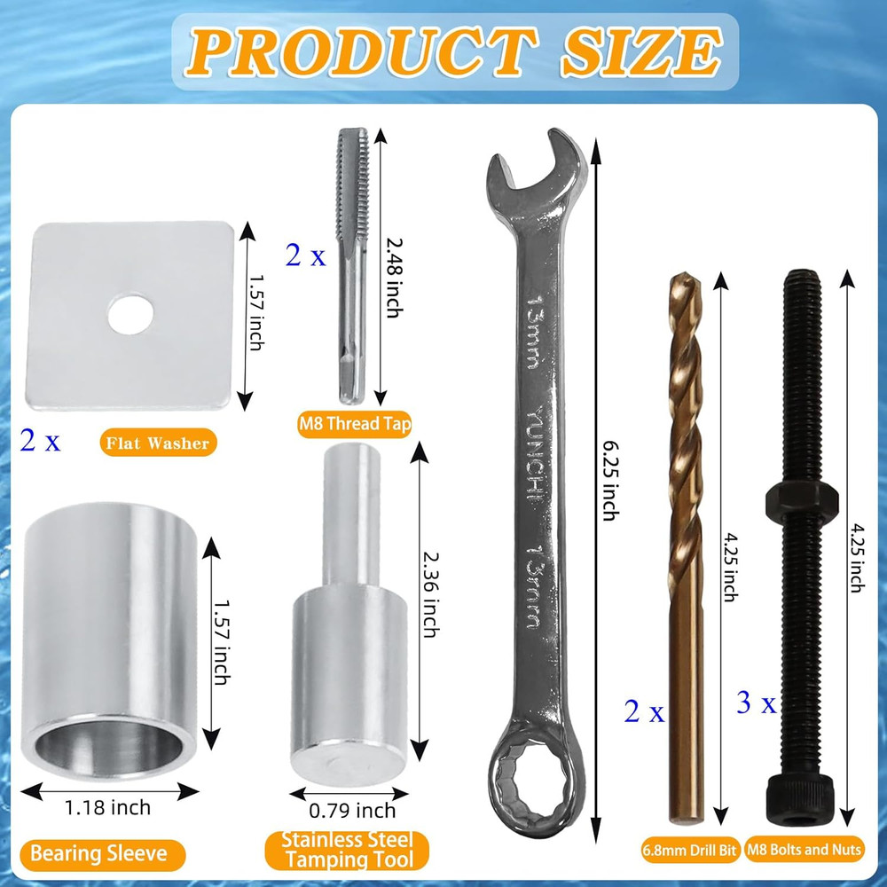 Pool Anchor Removal Tool Kit 12 Set, Pool Safety Cover Anchors Replacement Tools