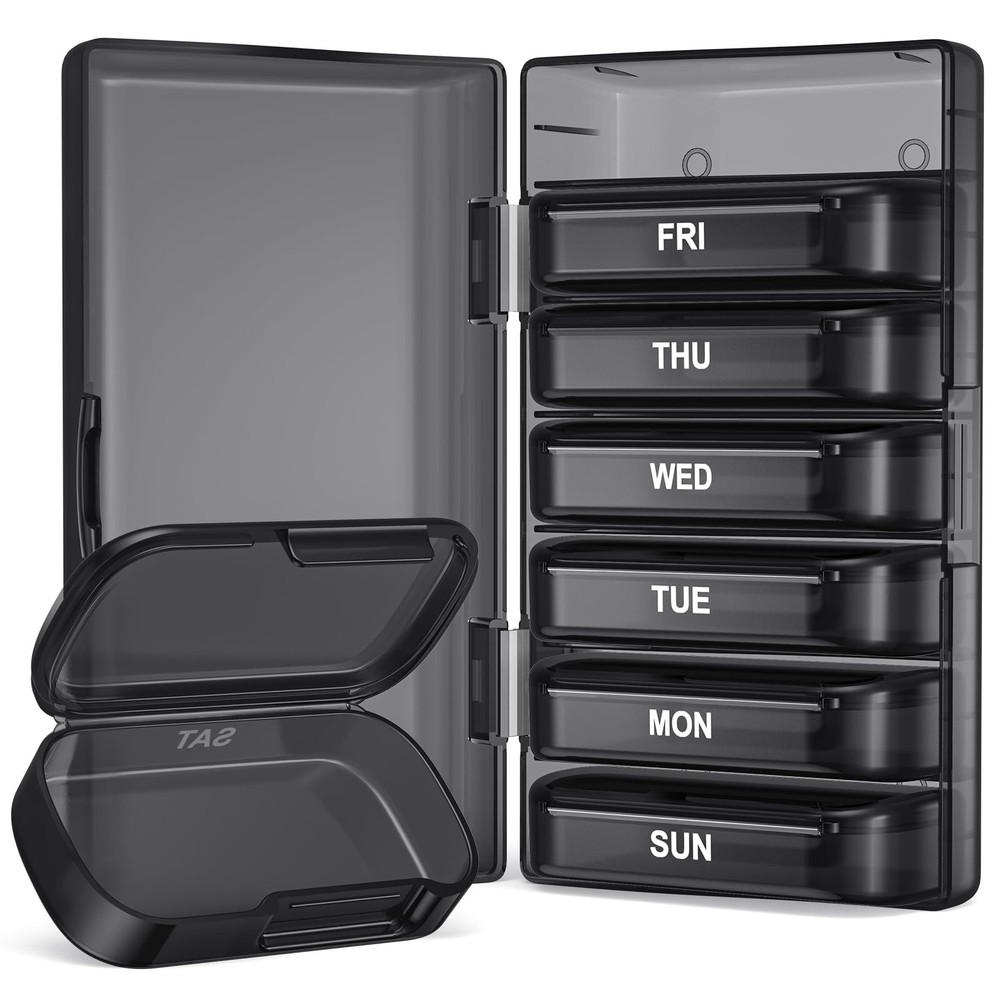 Weekly Pill Organizer with Large Capacity, Arthritis-Friendly 7-Day Case