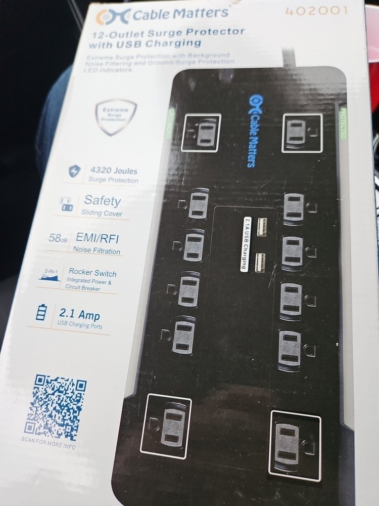 Cable Matters 12 Outlet Surge Protector With USB Charging