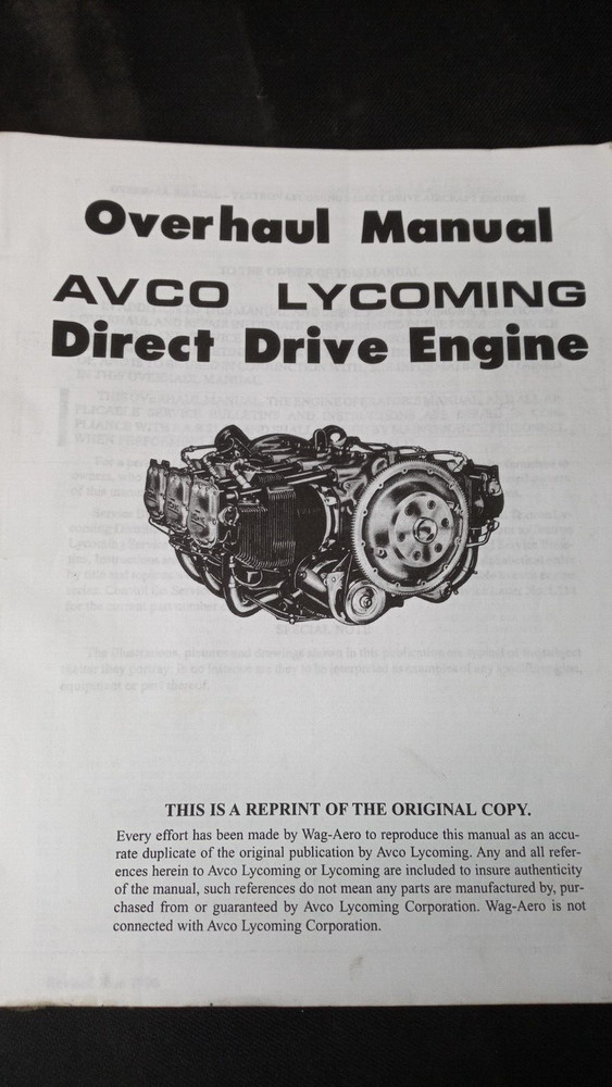 AVCO LYCOMING direct drive engine overhaul manual