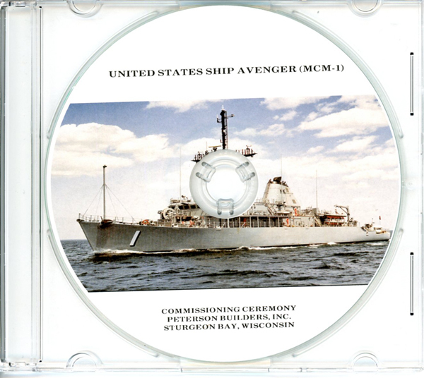USS Avenger MCM 1 Commissioning Program 1987 United States Navy Plank Owners