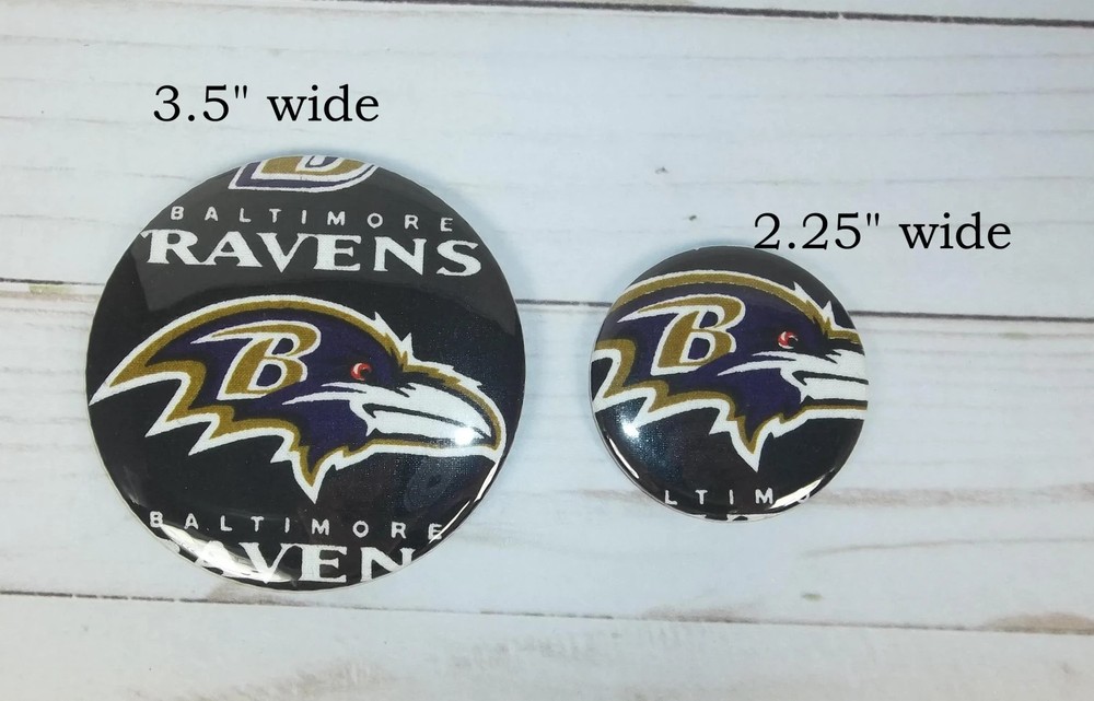 Baltimore Ravens Refrigerator Magnet or Pin Back Button handmade 2.25" or 3.5"