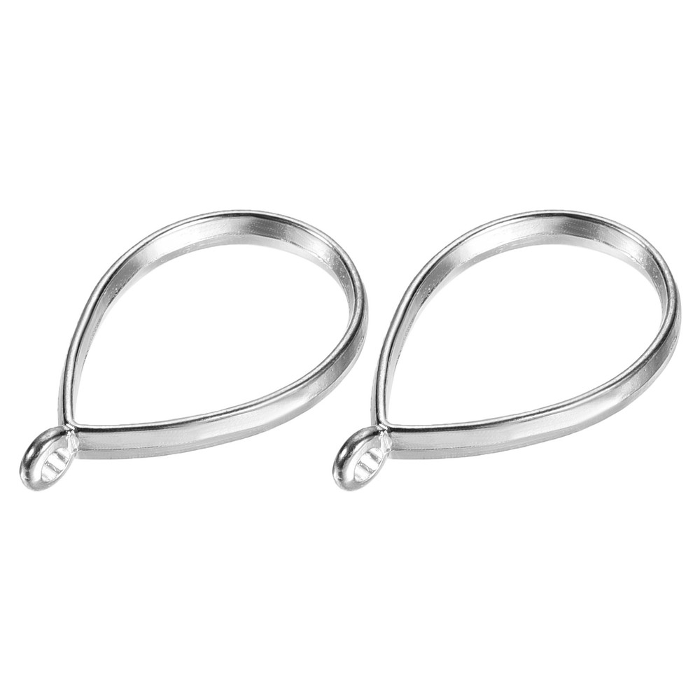 50 Pcs Drop Shape Geometric Hollow Frame Pendants (Silver Tone)