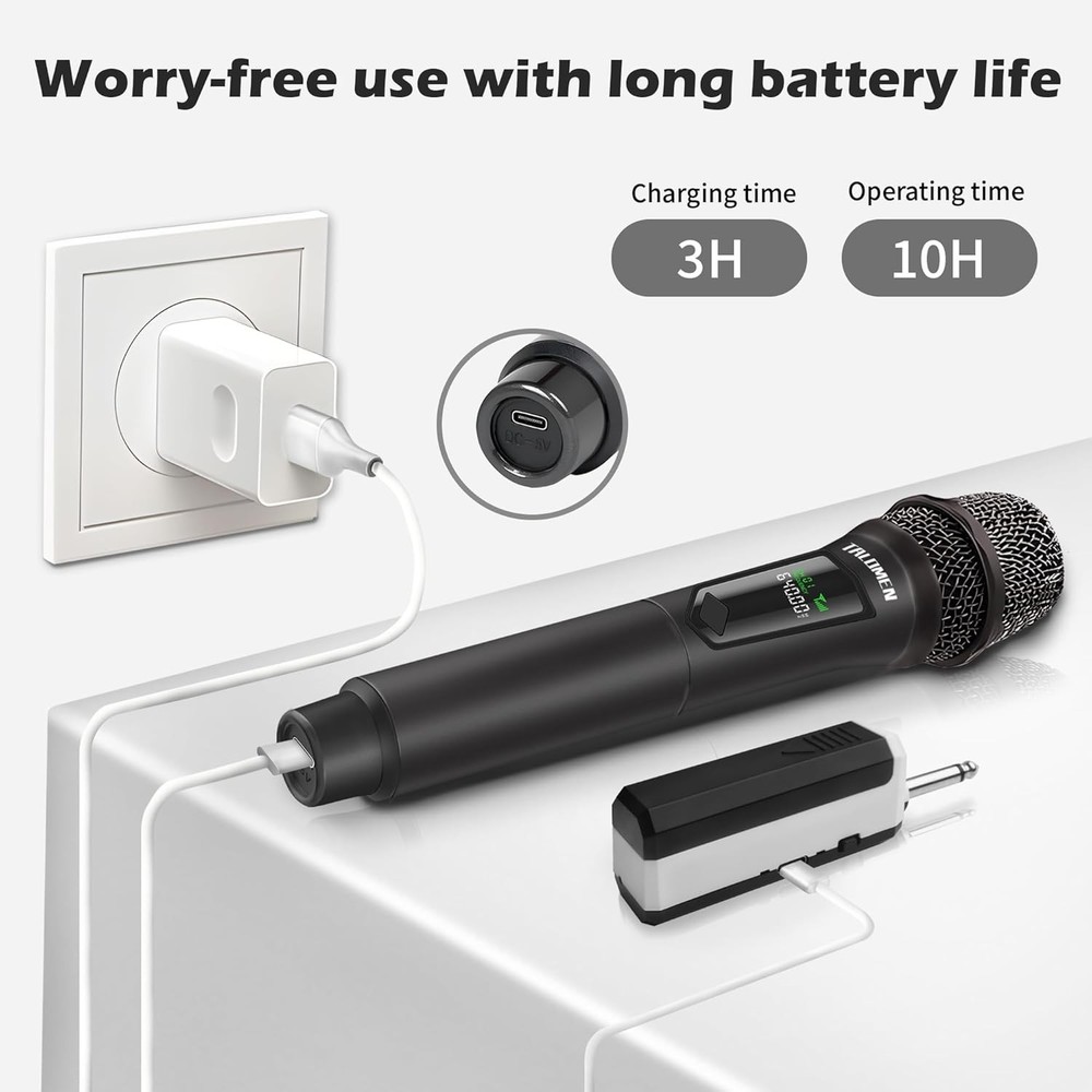 Dual Wireless Karaoke Microphone System