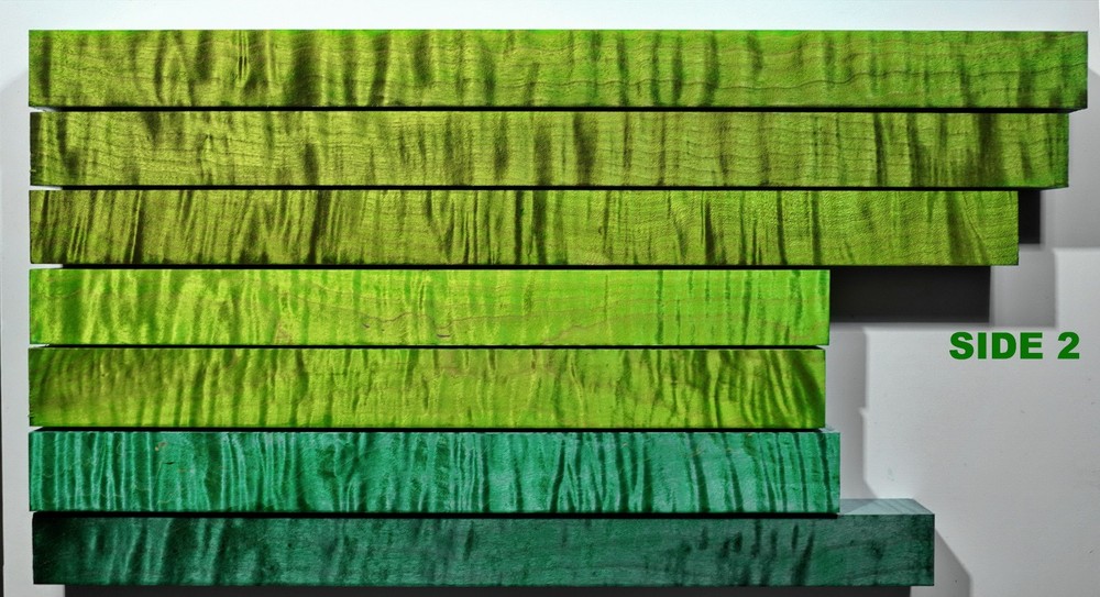 Outstanding Stabilized Green Curly Maple Long Turning Squares GLCM1 #1 thru #7