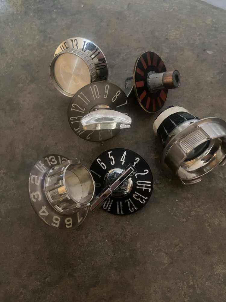 Vintage Television Selector Knobs Numbers Great Condition