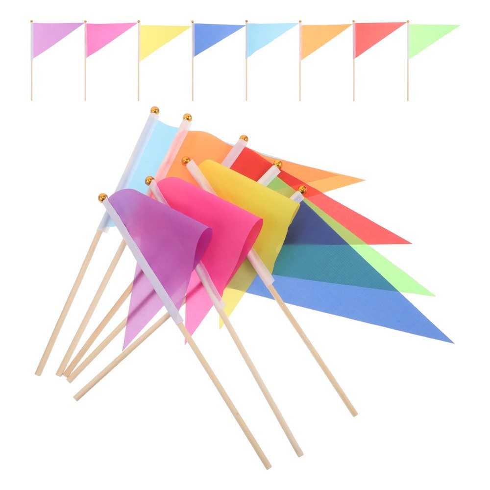 16pcs Marking Flags, Triangular Marker Flags for Yard & Lawn, Boundary & Dog