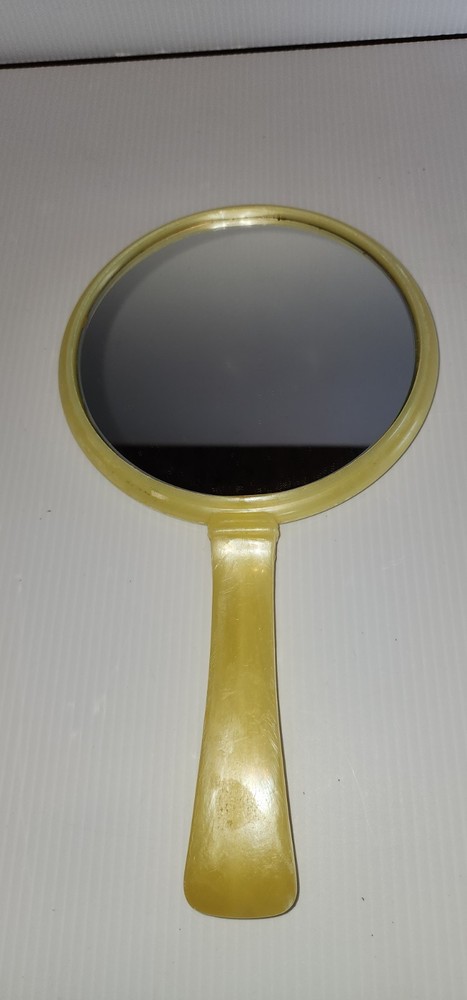 VTG Hand Mirror Celluloid or Bakelite Plastic 10"x6"