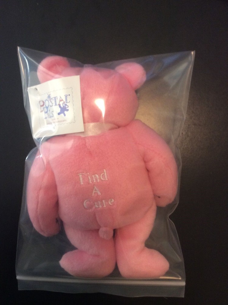 Jonathan Grey Postal Pals Find A Cure Bear, 1999, NWT