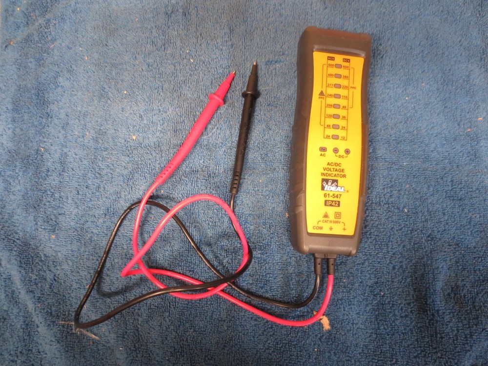 Ideal 8 Range 600 Volt AC/DC Voltage & Polarity Indicator 61-547