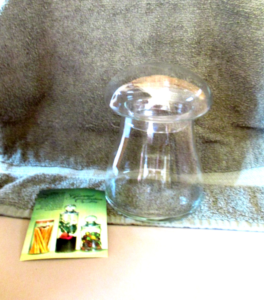 NOS Libby's 6" Tall Glass Mushroom Shape Container
