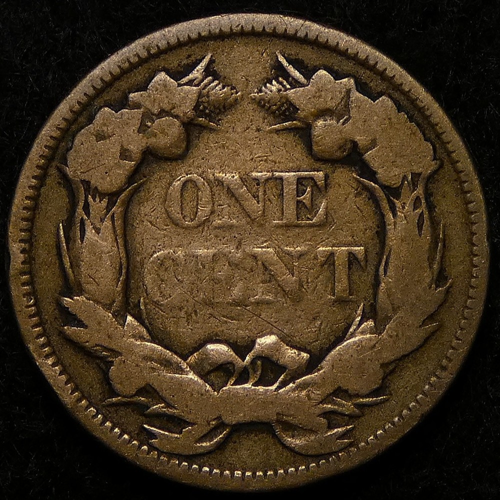 1857 Flying Eagle Cent with obverse lamination