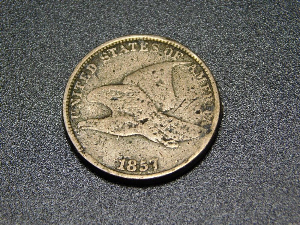 OLD US COIN 1857 FLYING EAGLE PENNY CENT