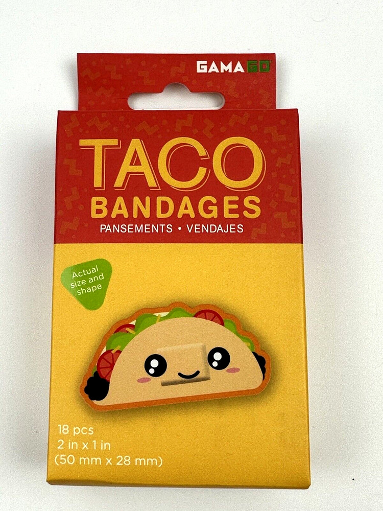 Taco Pattern Self-Adhesive Fun Novelty Bandages 18pcs