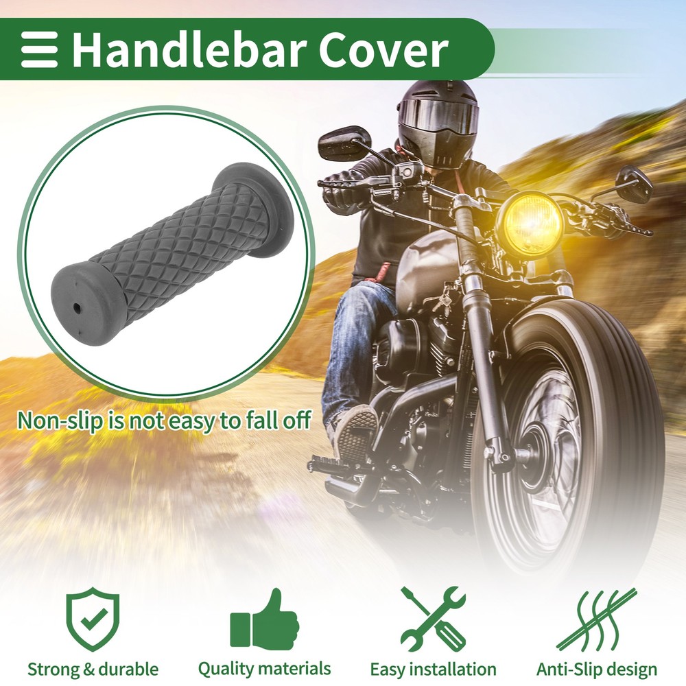 1" 25mm Motorcycle Knobs Handlebar Covers TPU Terminal Handles Dark Grey