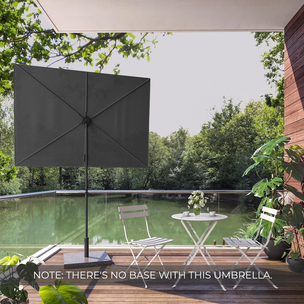 Grand patio Balcony Umbrella, 6x4 FT Rectangular Outdoor FT, Charcoal