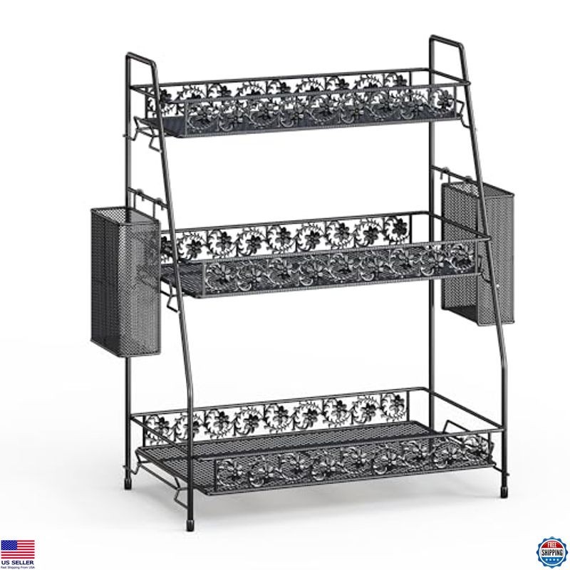 3-Tier Storage Rack - Versatile Organizer Shelf for Kitchen, Bathroom, Office