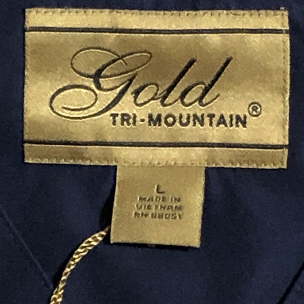 gold tri mountain mens vest golf pullover blue size L polyester new with tags