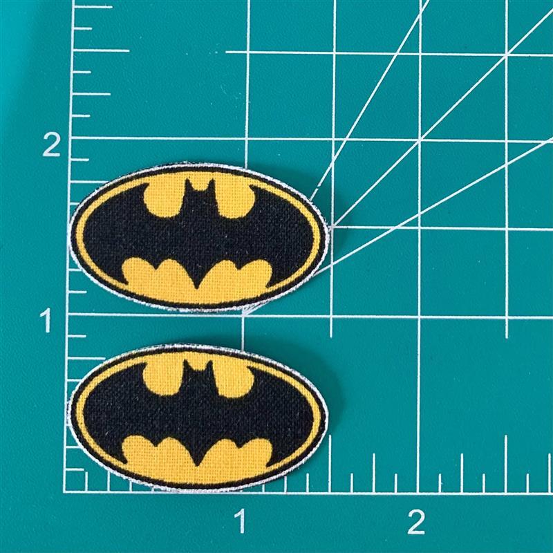 Batman DC Comics Fabric Iron on Applique Logo Patch Set Black Yellow Superhero