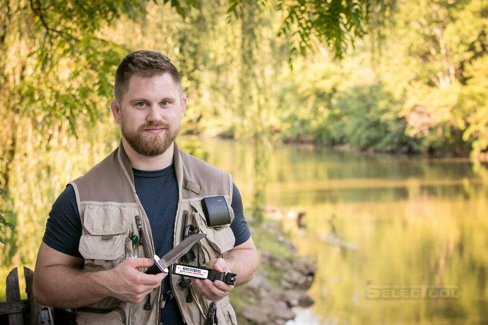 SELECTOOL Knife Sharpener 4-in-1, Master Kitchen Knife Sharpening Tool- USA Made