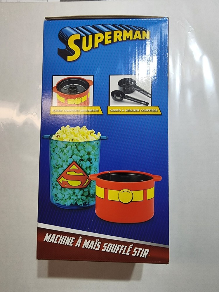 SUPERMAN MINI STIR POPCORN POPPER, New in Box. DC Comics