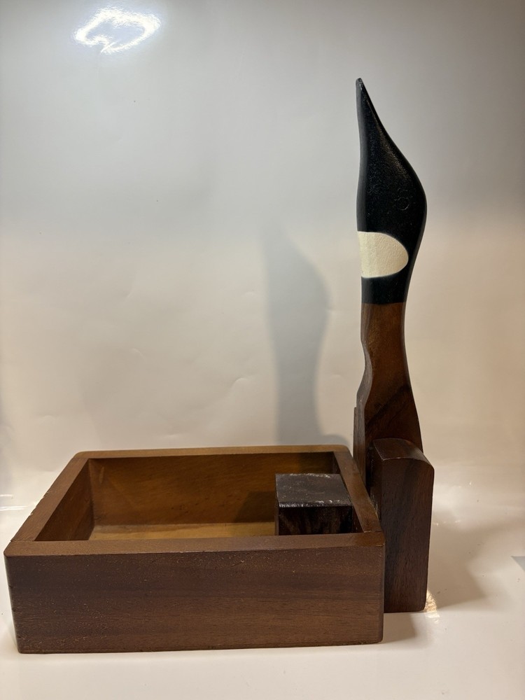 Nutcracker Mallard Duck Head Wooden Rustic Box Hand Painted