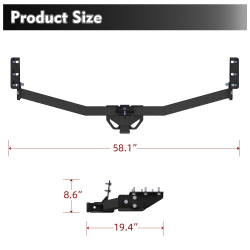 For 2003-2008 Pilot/2001-2006 Mdx Class 3 Trailer Hitch Receiver Bumper Tow 2"