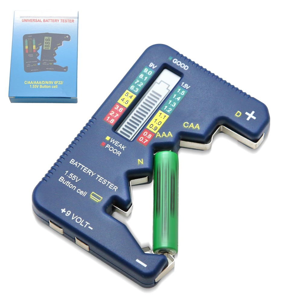 Battery Tester Universal Small Battery Checker Tester for All Battery AAA AA C D
