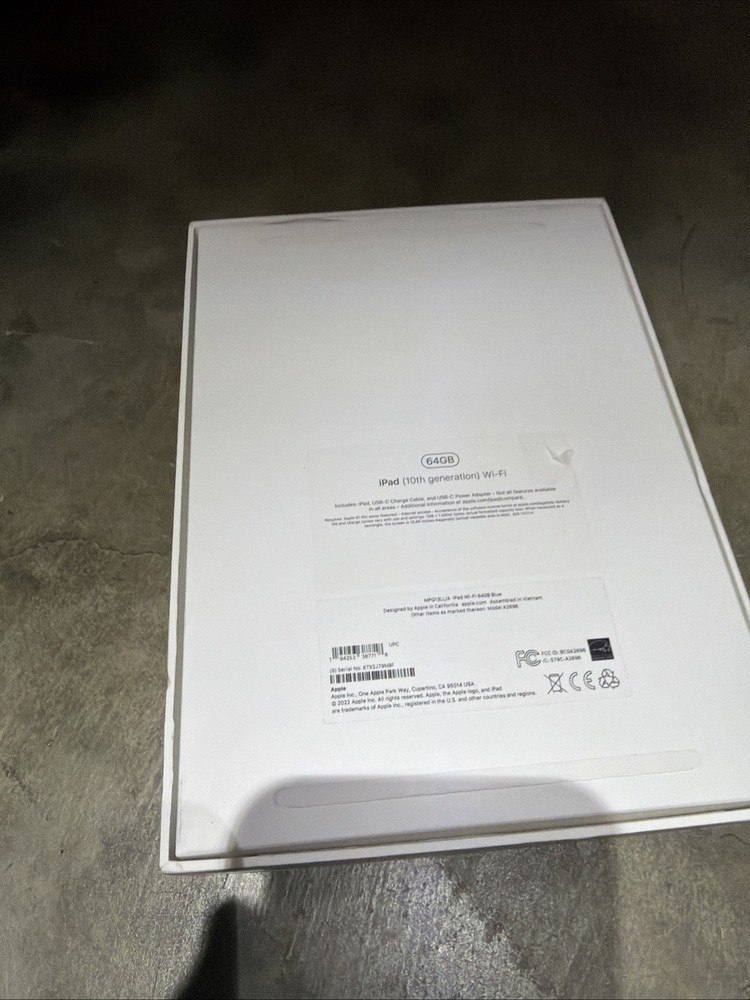 *BOX ONLY* Apple iPad 10th Gen 64gb EMPTY BOX Excellent! Blue