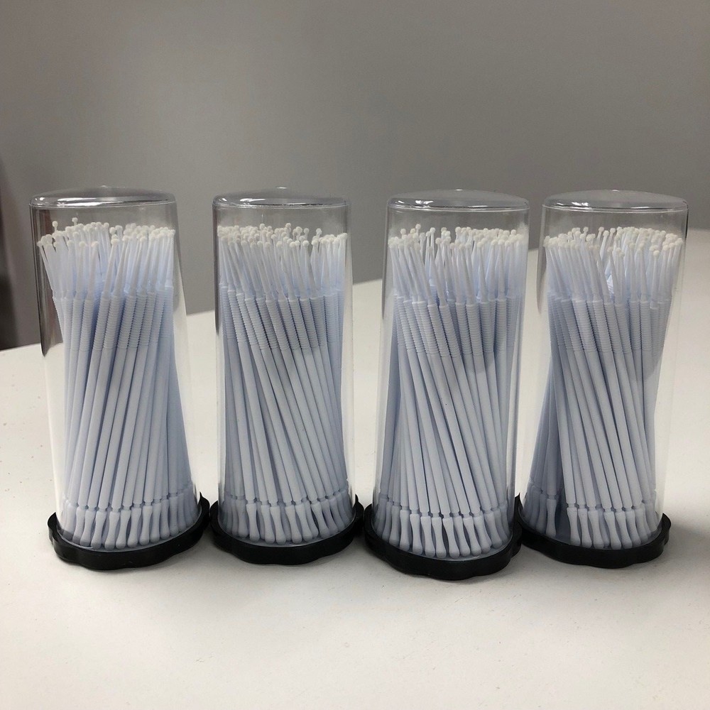 400 (4 Kegs) White Micro Brush Lash Tools Super-Fine Tips, Disposable Makeup